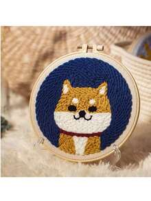 Embroidery Starter Kit, Rabbit & Fox Patterns, Handmade DIY Punch Needle Set, Suitable For Beginners, Cute Animal Designs, Round Punch Needle Craft Kit, Holiday Gift & Home Decor - Multicolor - View 8
