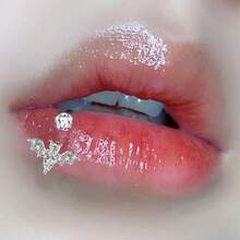 1 Piece Soft Clay Ball Lip Ring Personality Cool Punk Butterfly  Horseshoe Ring Lip Stud Nose Ring Piercing - 拉絲藍蝴蝶 - 查看 8