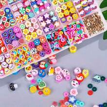 400pcs/Box 24 Assorted Patterns Soft Clay Beads Accessories Received DlY Making Set - Multicolor - View 4