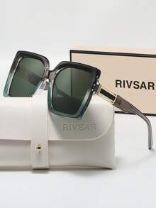 Rivsar 时尚女士太阳镜，高清偏光大方框优雅渐变太阳镜，采用TAC材质，轻盈舒适，适合驾驶、户外活动、派对、优雅场合、摄影、旅行、休闲等，是送给女性的理想礼物（生日、情人节、夏季、婚礼、斋月），日常及特殊场合皆宜，时尚镜框，佩戴舒适，简约百搭，是馈赠佳品，高端品牌节日礼品精品太阳镜，夏季套装，礼盒套装 - 彩色 - 查看 8
