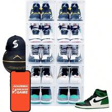 QY- Sneaker Game Rookie Box Set de 10 Cajas Para Zapatos Sneakers 100% Transparentes Apilables Apertura Frontal Magnética Resistente Durable Organizador de Zapatos Cajas para Tenis -3955 - transparente - Ver 1
