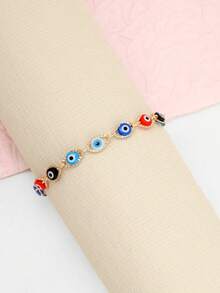 1 pièce Bracelet vintage polyvalent exagéré à l'œil de démon coloré de style hip-hop américain (style et couleur aléatoires, selon l'article réel) - couleur - Voir 3