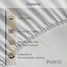 100% Cotton Percale Sheet Set for Comfortable Bed - Soft & Adaptable to Mattresses - Cedro - Ver 4