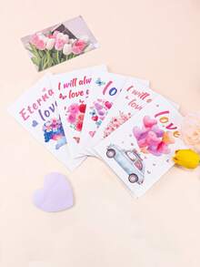 1PC Heart Pattern Valentine's Day Card, Five Style Exquisite Pattern Festival Cards, Used As Party Invitations, And Valentine's Day Gifts For Friends (With Envelope) - Sets - View 8