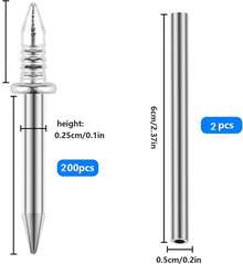 200 Pcs Clavos Doble Cabeza, Clavos sin Costuras con Herramientas Instalación, Clavos para Zócalos, Clavos para Concreto, Fijación, Fotos, Rodapiés, para Proyectos de Decoración y Montaje - 200 piezas - Ver 3