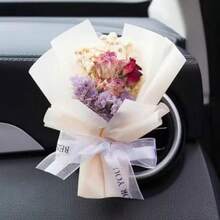 Wartleves - Pequeño ramo de aire para ambientador de coche, clips de ventilación, mini ramo de flores secas, salida de aire acondicionado, clip de perfume, decoración del coche, difusor de aceite(L) - Multicolor - Ver 8