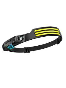 1/2/3pcs Rechargeable LED Headlamp - 230°Wide Beam, Waterproof, Suitable For Running, Car Repair, Night Fishing, Camping - High Power USB Headlight With COB Floodlight And Motion Sensor - Super Bright, Adjustable Beam, Waterproof