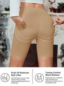 1 pieza Moldeador de mujer con elevación, control de abdomen y glúteos, diseño micro-esculpido, sin costuras y con glúteos gruesos, para crear un efecto natural de glúteos levantados, pantalón moldeador para mujer - Caqui - Ver 5