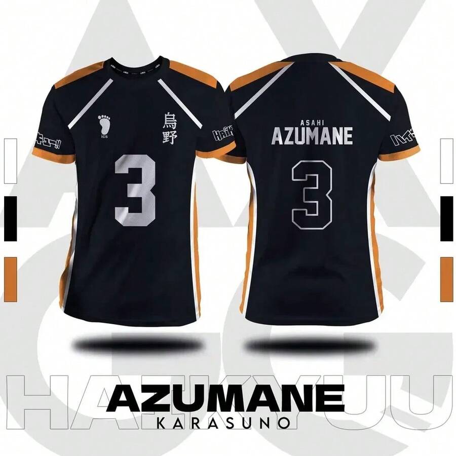 Haikyuu Fukurodani Hinata Cartoon Anime Cosplay Men Jersey Short Sleeve Kids Tee Clothing Unisex Tops New Fashion Women T-Shirt - 0ff-3dqz12 - 查看 1