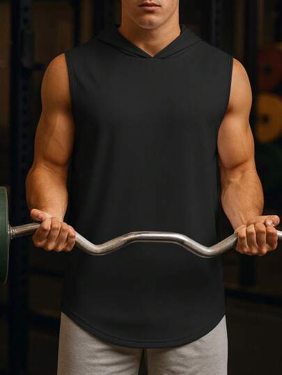 Camiseta de tirantes de unicolor para hombre, ajustada al músculo, para gimnasio, entrenamiento y fitness