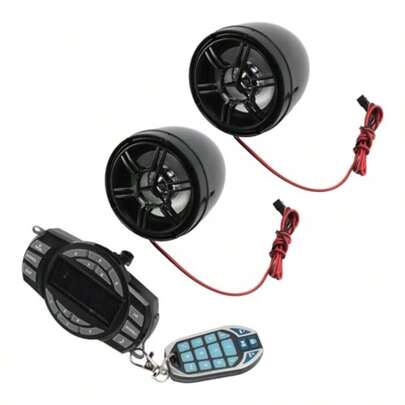 KIMISS ces Bluetoot para motocicl  de sonido antirrobo e impermeable con control remoto de 6 botones diseño reente al clima color  48 caracteres