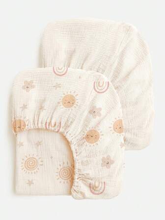 1/2-delat lakanset för spjälsäng, mjukt och andningsbart madrassöverdrag för spjälsäng, viktigt för nyfödda