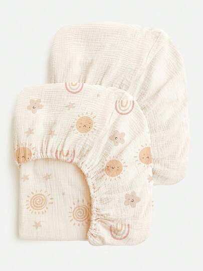 婴儿床单套装（半件），柔软透气，新生儿必备