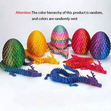 灵活3D打印龙蛋可动模型套装 - 耐用塑料材质，造型创意十足 - 独特的派对礼品和节日桌面装饰，适合收藏和家居装饰，生日礼物，奇幻主题桌面摆件