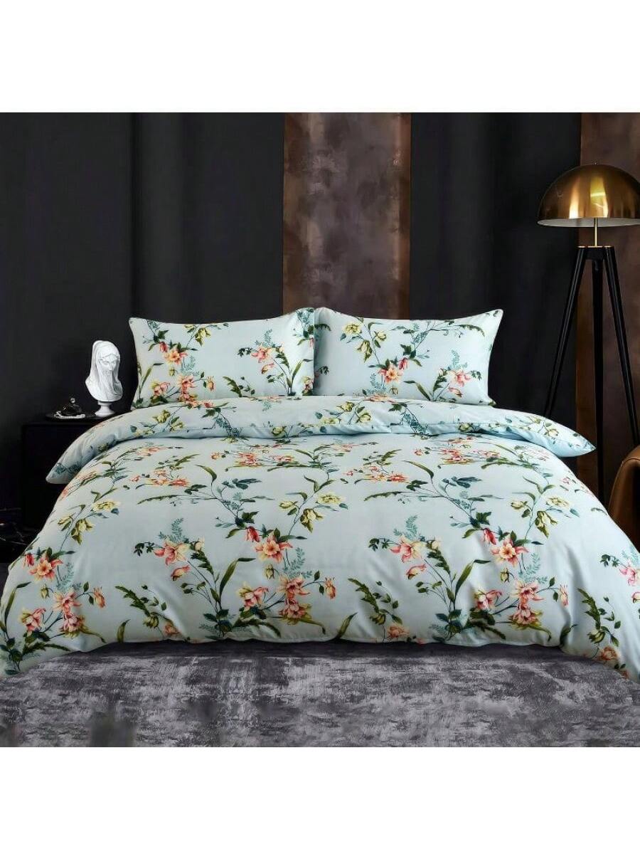 Kit de impresión de fundas nórdicas GB color verde con diseño floral de alta durabilidad de 220cm*220cm