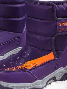 1 Pair Kids Winter Snow Boots, Warm, Anti-Slip, Durable, Comfortable, Soft, Shock-Absorbing, Temperature-Locking, Cute For Little Girls - Purple - View 6