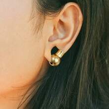 1pc 12mm (1/2 Inch) Round Ball Ear Plugs, Suitable For Stretched Earlobes, 316L Stainless Steel Material, Unisex Punk Style Piercing Jewelry - 1455 - View 6