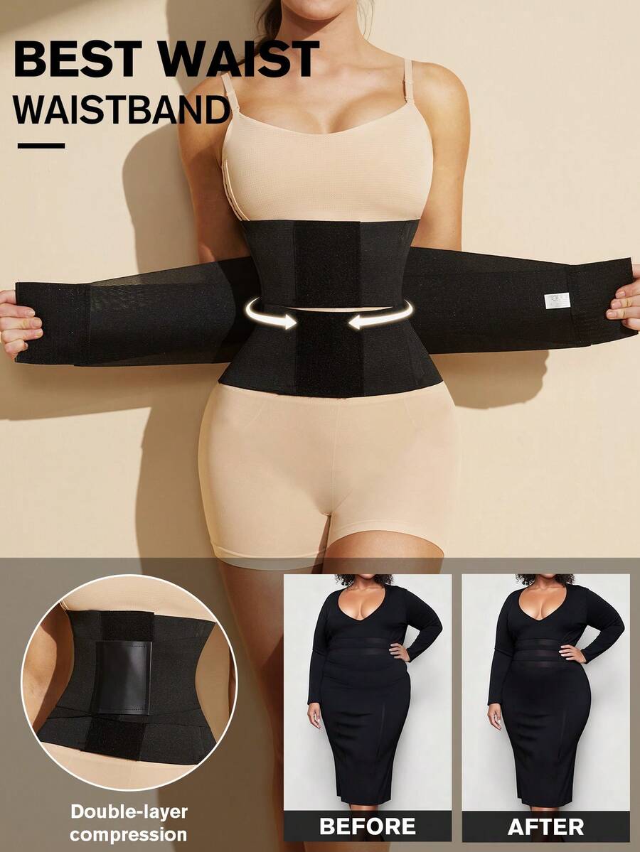 1pc Women Body Shaper Waist Trainer Girdle - Black - View 1