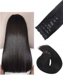 Black Clip In Straight Extensions 8pcs Human Hair Double Weft,Remy Hair Straight Remy Clip In Hair Extensions Straight Hair Extensions 8-30 Inch Hair Clips,20 Clips Natural Black Straight Clip Human Hair Extension With Natural Black Extensions Clip - SNatural - View 6