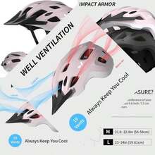 Adult Bicycle Helmet with LED, Lightweight and USB Rechargeable, Suitable for Mountain Riding - Rosa - Ver 1