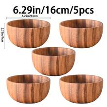 1/2/4/8 piezas Cuencos de madera de acacia con forma de calabaza hechos a mano - Cuencos redondos de madera para ensalada/aperitivos para palomitas, pasta, caramelos, cereales, crema de coco, aperitivos, cocina, diseño rústico, platos de madera hechos a mano, platos para salsa de inmersión 8cm/12.5cm/14cm/16cm
