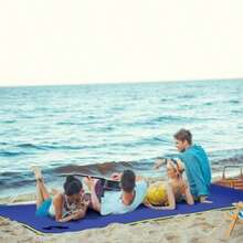 HOMCOM 10'x 5' Floating, 3 - Layer Swimming Pool Floating Portable Foam Raft, Thick And Durable Activities Lake, Oceans, Blue - Blue + Plastic - View 3