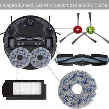 Bộ phụ kiện thay thế đầy đủ 28 chi tiết cho máy hút bụi robot Ecovac S Deebot X1 Omni/T10 Omni/TURBO - 2 chổi chính, 4 bộ lọc HEPA, 8 chổi cạnh, 6 cây lau nhà, 1 dụng cụ vệ sinh - Bảo trì toàn diện cho máy hút bụi robot. - Nhiều màu - Xem 4