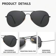 HOPE WOOD HOPEWOOD New Fashion Aviator , Unisex, Alloy Frame Driving Casual Stylish Glasses - A - View 7