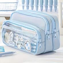 2026 New Classic Solid Color Pencil Case, Large Capacity Pencil Box, Minimalist High-Quality Large Capacity Creative Pencil Box, Office Supplies, School Stationery, Cosmetic Storage Bag, Multi-Functional Portable Pencil Box