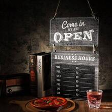 Business Hours Sign Store Hours Sign Hanging Open And Closed Signal Double Sided Wooden Business Hangable Decorative Welcome Boards With Time Digital Stickers And Hook Store Shop Black Board - Bảng đen - Xem 6