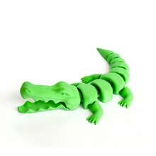 3D-Printed Small Crocodile Toy Ornament - One-Piece Movable Joints, Fun Fidget Trinket For Stress Relief - Multicolor - View 2