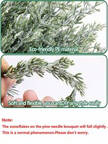 30pcs Christmas Artificial Snow Pine Branches With Red Berries, Faux Norfolk Pine Needles, For DIY Crafts, Wreaths, Home Decor, And Christmas Tree Ornaments, Tabletop Plastic Greenery For Fall, Winter, And Holiday Arrangements Garland Home Decor Christmas Decorations Room Decor