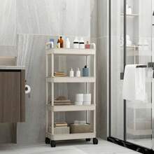 1个节省空间的3/4层置物架，浴室收纳架，落地式多层置物架，适用于浴室、厨房、办公室、客厅，易于组装，可移动，是理想的节日礼物 - 黑與白 - 查看 13