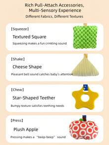 Multisensory Baby Activity Set - Pull Toy And Plush Pony Toys, Hand Strength Training Toys For Infants 0+ Months - Multicolor - View 9