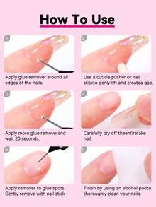 25毫升/瓶指甲胶水卸除剂，适用于按压式指甲和亚克力指甲，不含丙酮，无味，无油，适用于所有类型的指甲胶水——固体凝胶和凝胶贴片，精准注射器针头，快速卸除，操作简便。 - 無色 - 查看 7