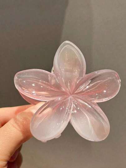 2pcs/Set Pink White Purple Ombre Hibiscus Flower Large Plastic Hair Clips, Elegant And Versatile, Suitable For Everyday, Party, Work, Travel For Women,Pink Accessories