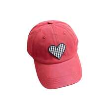 Gorras de béisbol para niños, gorras de camionero con bordado de corazón, ajustables, para el sol, para niñas - Burdeos - Ver 3