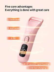 PinkSings 加热睫毛夹，可充电电动睫毛夹，带LED显示屏，3档温度可调，可充电，自然卷翘，持久定型，女士适用