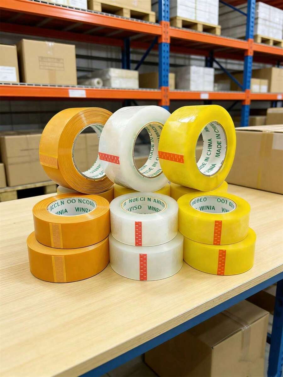 每包6/10/12卷，透明包装胶带，加长加厚大卷，多功能，适用于快递包装、物流运输、家庭封口、纸箱封口