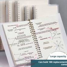 1pc/5pcs Checkered Notebook, Simple Student Checkered Notebook, With Detachable Core Wire For Replacement, Available In A5/A4/B5 Sizes, 60 Sheets/120 Pages, Detachable Cover Clip, Suitable For Diary, Note-Taking, Journaling And Meeting Records - White - View 4