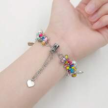 1 pieza Nuevo brazalete de reloj de moda con cuentas de girasol y abeja de colores, compatible con Apple Watch de 40mm, 44mm, 38mm, 41mm, 42mm (S10), 42mm, 45mm (S10), 46mm, 49mm, accesorio lindo de dopamina, compatible con Series 11 Ultra, 3, SE3 Ultra, 2, S10, SE2, 9, 8, 7, SE, 6, 5, 4, 3, 2, excelente para regalos de Acción de Gracias, Halloween, Navidad - Color rosa - Ver 5