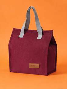 1pc Portable Insulated Lunch Bag, Thermal Lunch Box For Students, Outdoor Picnic, Hook And Loop Closure, Keeps Food Fresh And Flavorful, Waterproof And Convenient Design, Suitable For School And Office - Multicolor - View 14