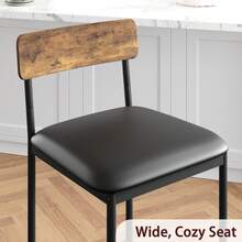 Huisuilinss Bar Table And Chairs Set,Dining Table Set For 2/4,Wood Bar Table Set,Counter Height Bar Table With 2 Bar Stools,3 Storage Shelves For Home & Kitchen Small Space - Retro color 4PCS Bar Chairs - 查看 4