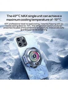 REMAX RT-F14 Mobile Phone Cooler: A Cooling Device Dedicated To Gaming And Streaming; Slim And Lightweight, Weighing Only 63g; Semiconductor Cooling Back Clip; Gunmetal Black - Gun Black - View 2