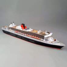 1:400 Queen Mary 2 Cruise Ship Paper Model Kit, 3D Unassembled DIY Ocean Liner, For Collection & Desk Decor, Holiday Gift For Maritime Hobby, Ship Model, Boat Toy, Papercraft, Desk Ornament - 黑色 - 查看 7
