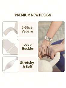 1pc Elastic Nylon Woven Sports Band Compatible With Apple Watch 40mm, 41mm, 38mm, 42mm, 46mm, 44mm, 45mm, 49mm, Compatible With Apple Watch Series 11, 10, 9, 8, 7, 6, 5, 4, 3, 2, 1, SE, Breathable, Soft And Comfortable For Outdoor Sports, Yoga, Fitness, Suitable For Young Fashionable Men And Women, Beige Color, Accessory - Starlight - View 4