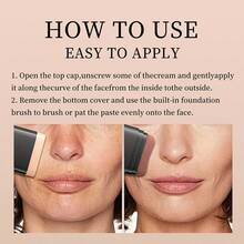 Eraser Foundation Make-Up Stick 15g,With Brush To Brighten Skin Liquid Foundation,Non-Marking,Long-Lasting Makeup Concealer - Multicolor - View 4