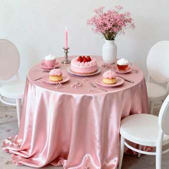 1 st mjuk rund satinduk i roséguld, 137 cm liten, lämplig för dejter, förlovningar, ceremonier, alla hjärtans dag, årsdagar