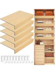 GCCSJ Wire Rack Covers,Shelf Covers For Wire Shelving,5-Piece Foam PVC Shelf Cover Set - 30" X 16" X 3" Faux Wood Grain Waterproof Padding With Corner Guards | Removable And Easy To Clean For Metal Shelves, Closet Organizers, Laundry Rooms, Oak/Walnut - Gỗ sồi - Xem 12