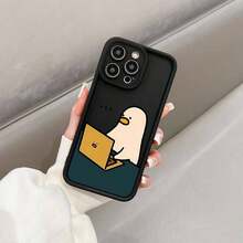 Un estuche de teléfono negro con un diseño de pato trabajador, adecuado para modelos de for  16, 15, 14, 13, 12, 11,  Plus, Pro Max , perfecto como regalo para cumpleaños, Día de San Valentín, niños o cualquier ocasión. - Color mezclado 1-930 - Ver 7